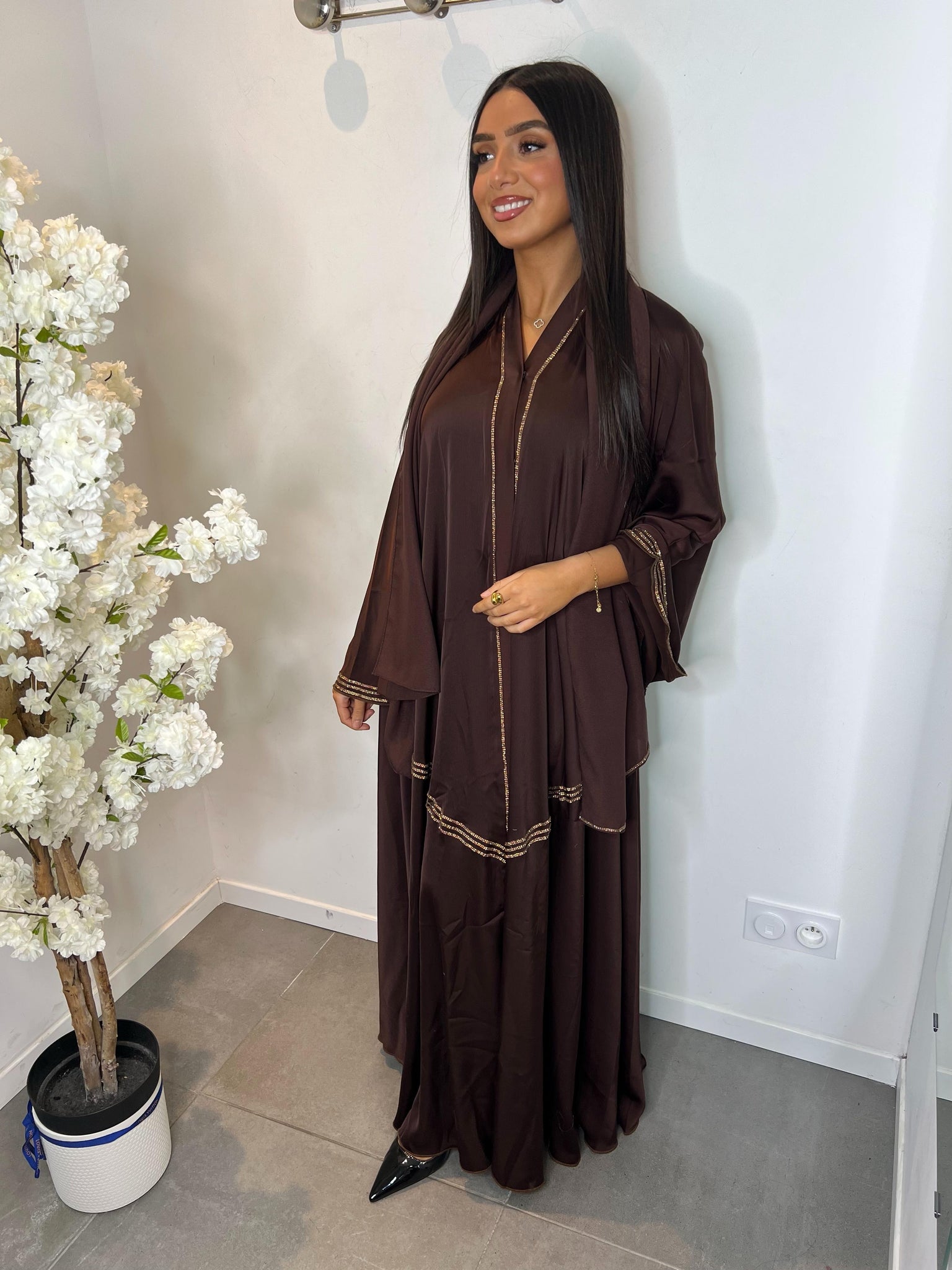 ABAYA DUBAI EYA MARRON