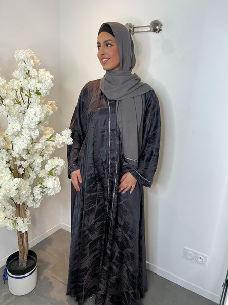 ABAYA DUBAI LYDIA GRIS FONCÉE