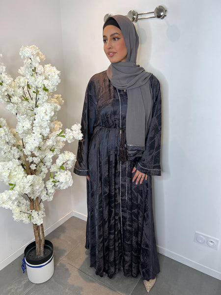 ABAYA DUBAI LYDIA GRIS FONCÉE